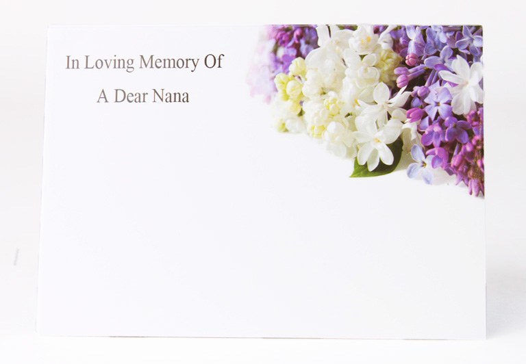 Picture of Florist Cards Large In Loving Memory Of A Dear Nana x 9pcs